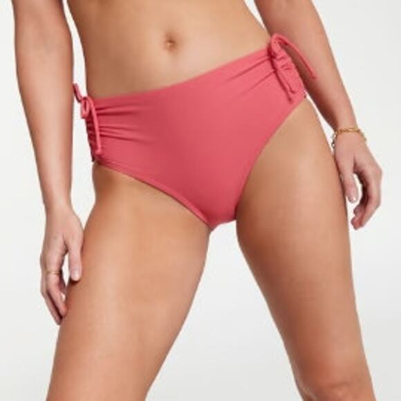 CALIA Mid Rise Ruched Side Swim Bottom Guava Pink XL NEW - Picture 1 of 2